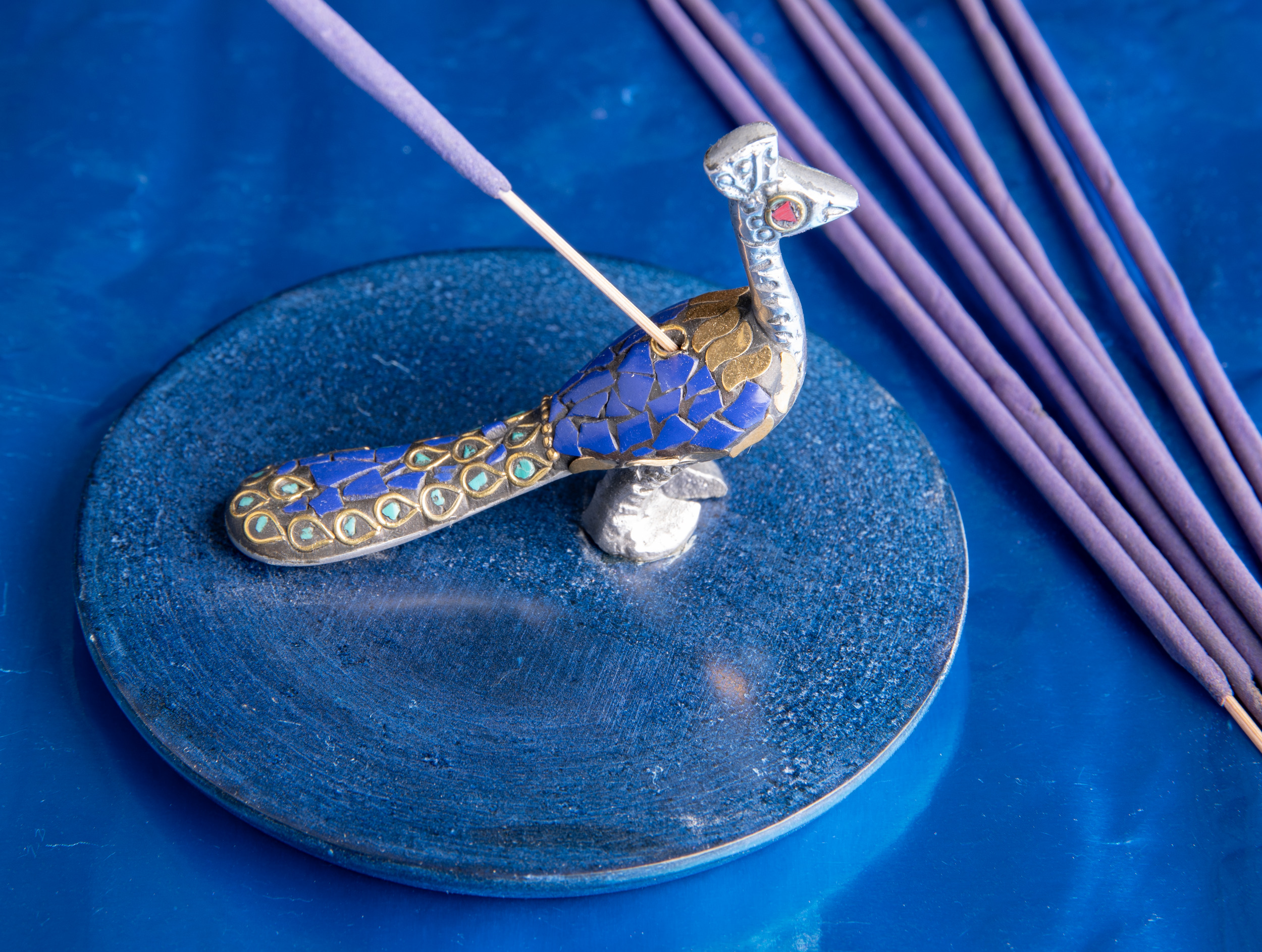 Pfau Räucherstäbchenhalter