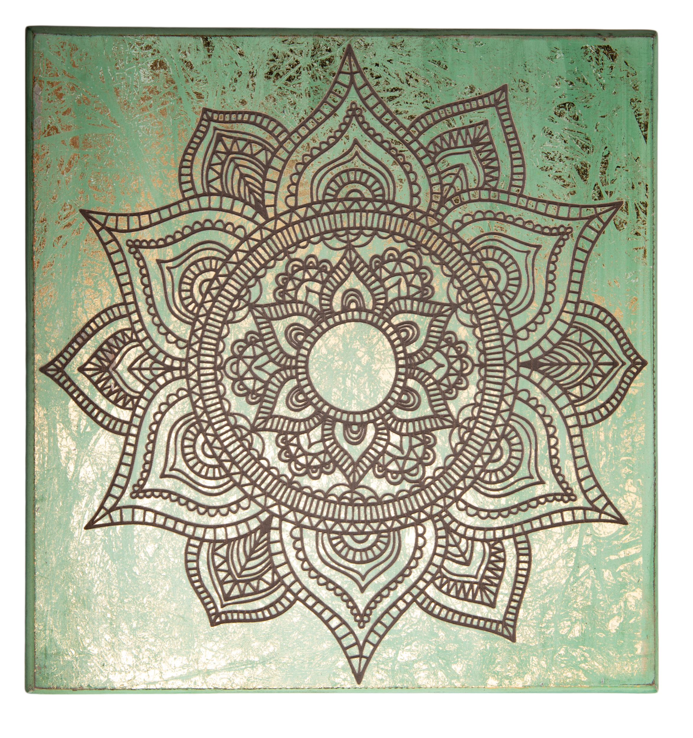Energieplatte Mandala Türkis/Gold