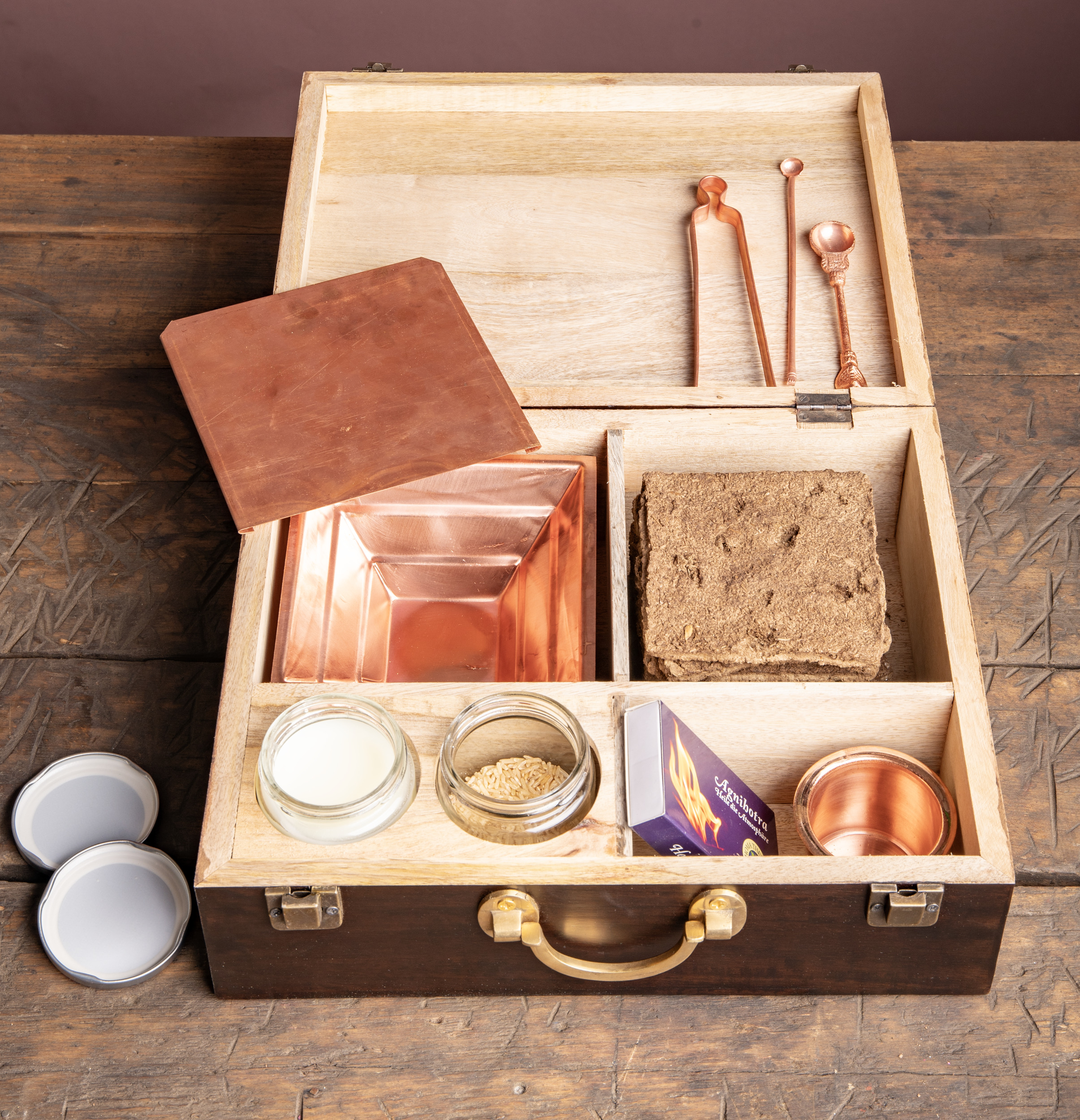 Agnihotra Holzkoffer inkl. 2 Gläser