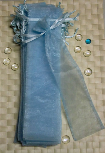 Organzabeutel Räucherstäbchen blau, 8x34 cm*SALE**