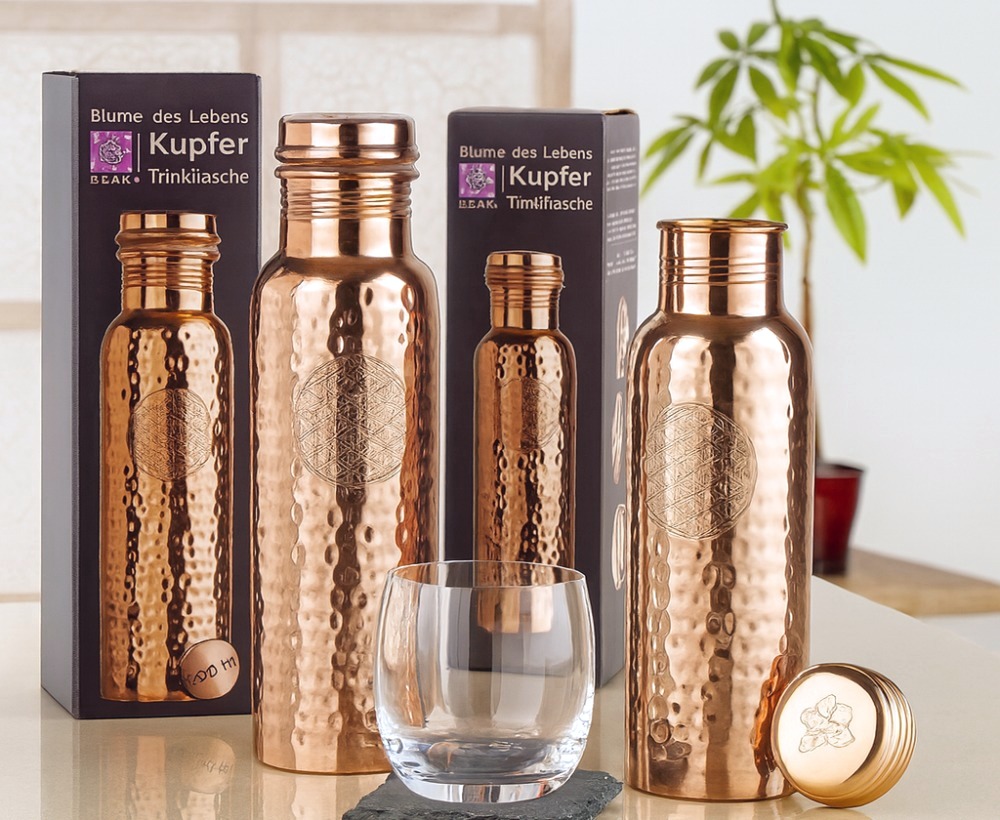 Flower of Life Copper Bottle