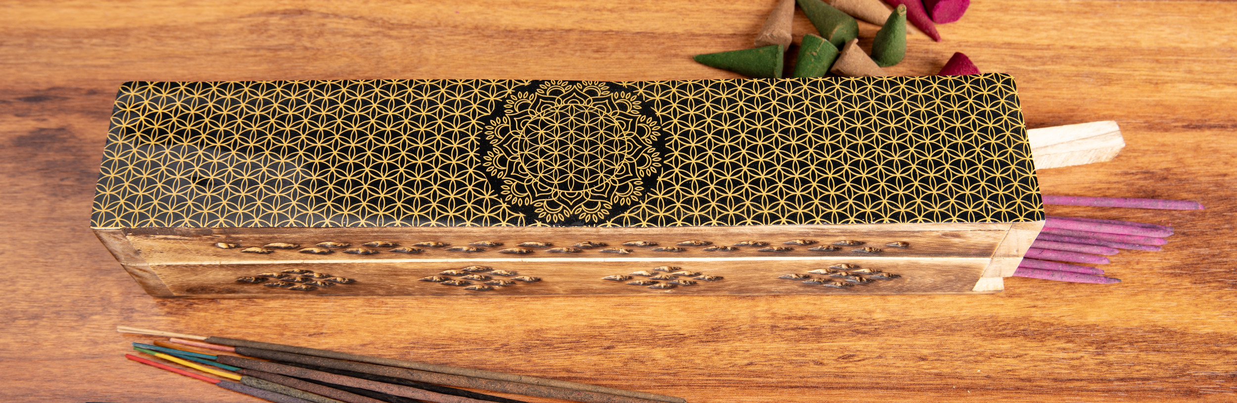 Fantasy Räucherbox Blume des Lebens