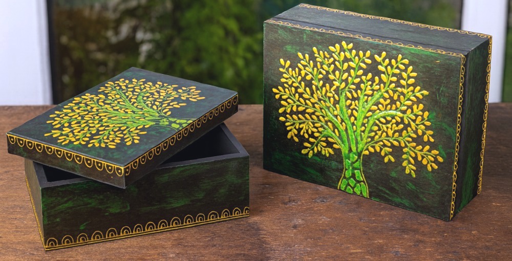 Handbemalte Holzboxen