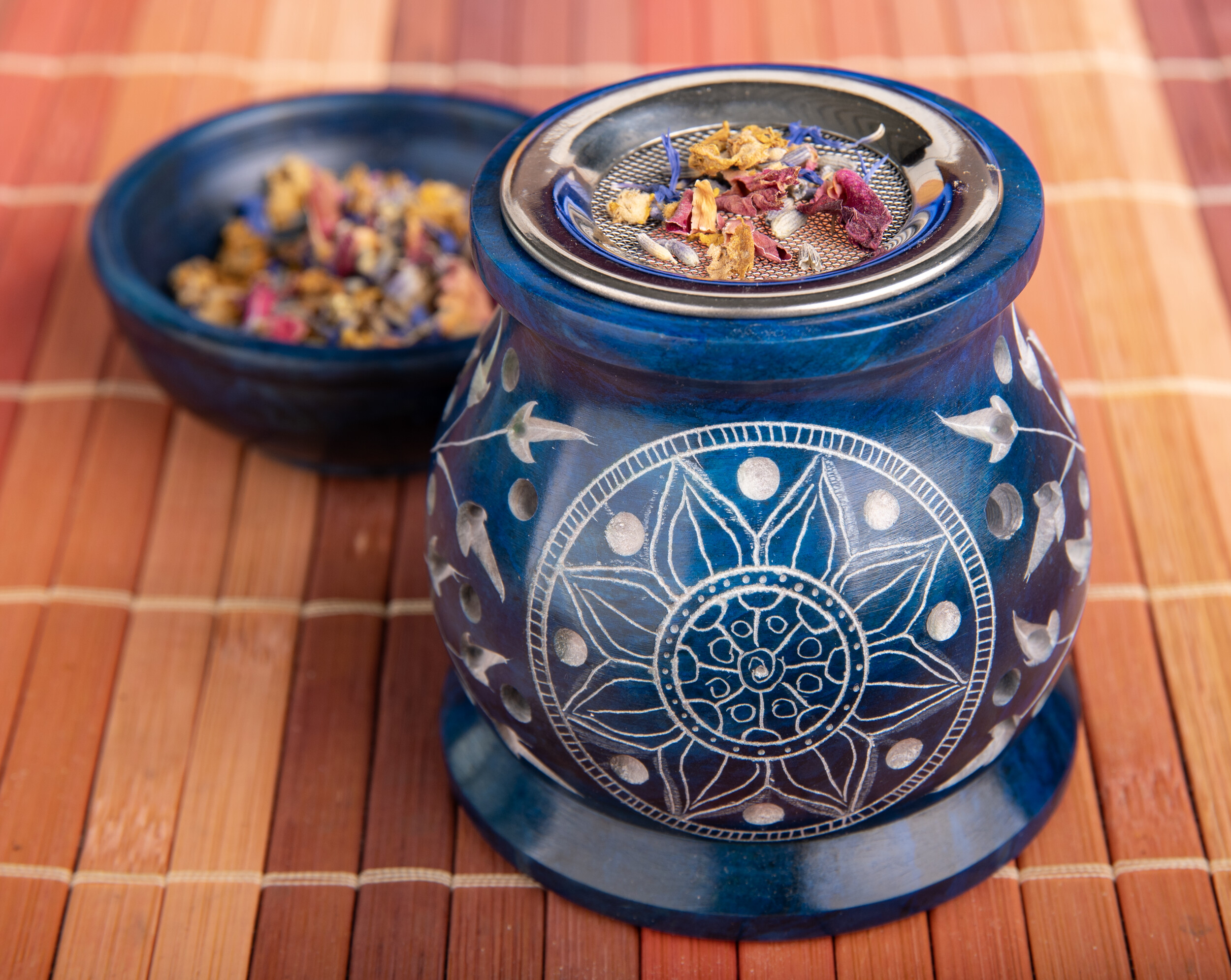 Aromalampe & Siebgefäß Mandala