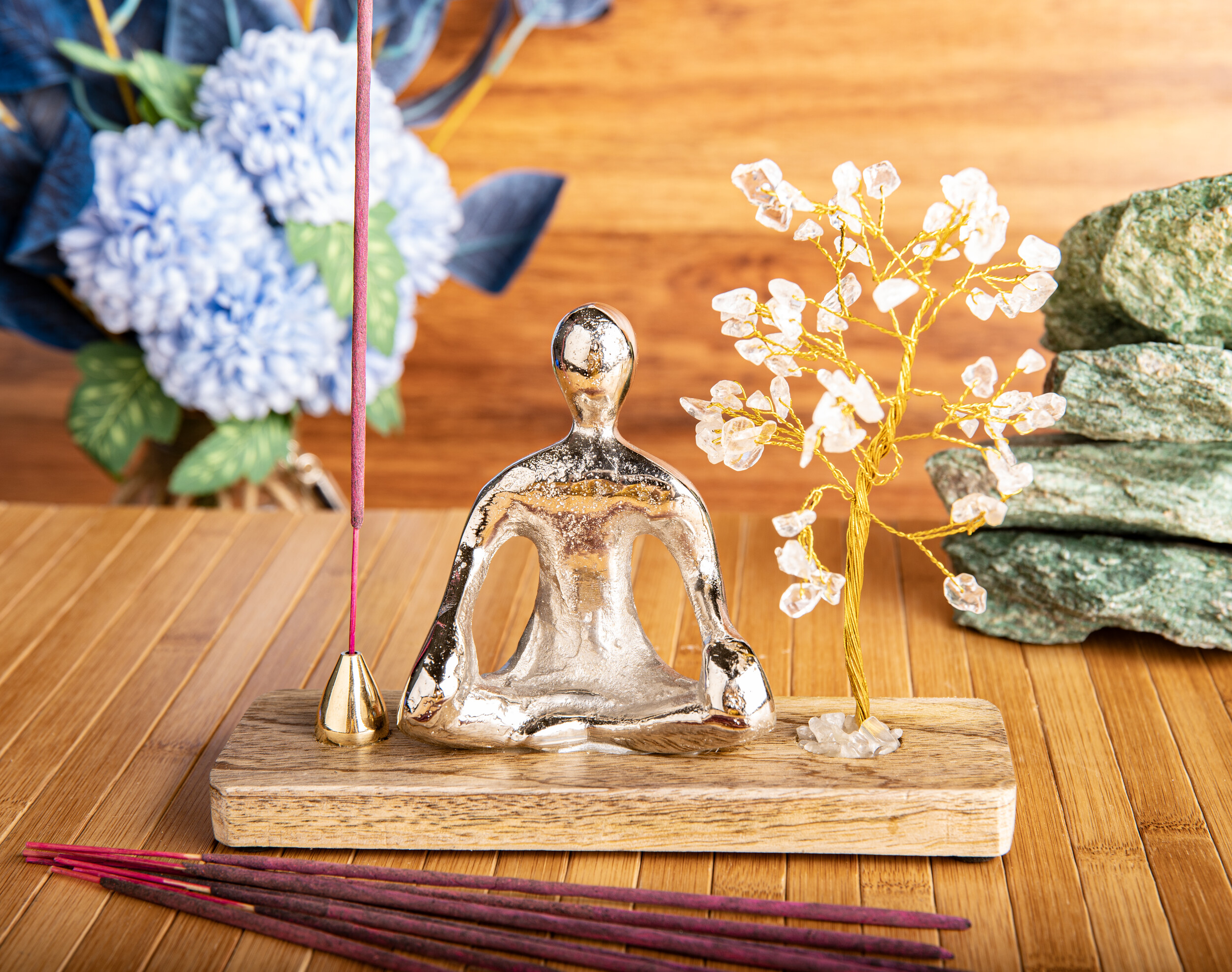 Meditationsaltar Buddha silber