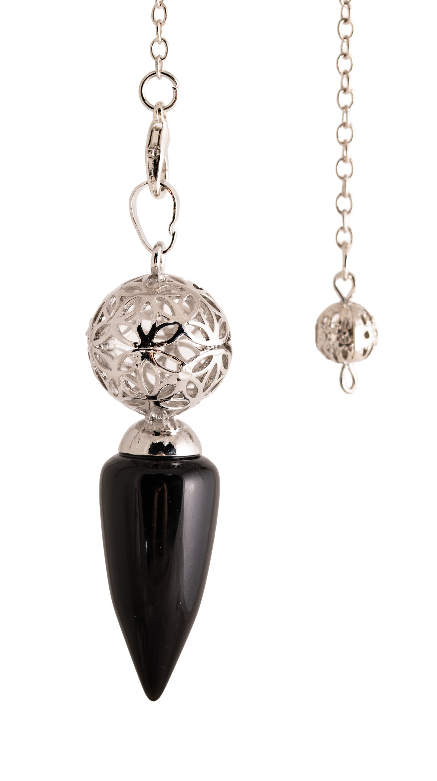 Pendel Obsidian mit Lebensblume-Kugel