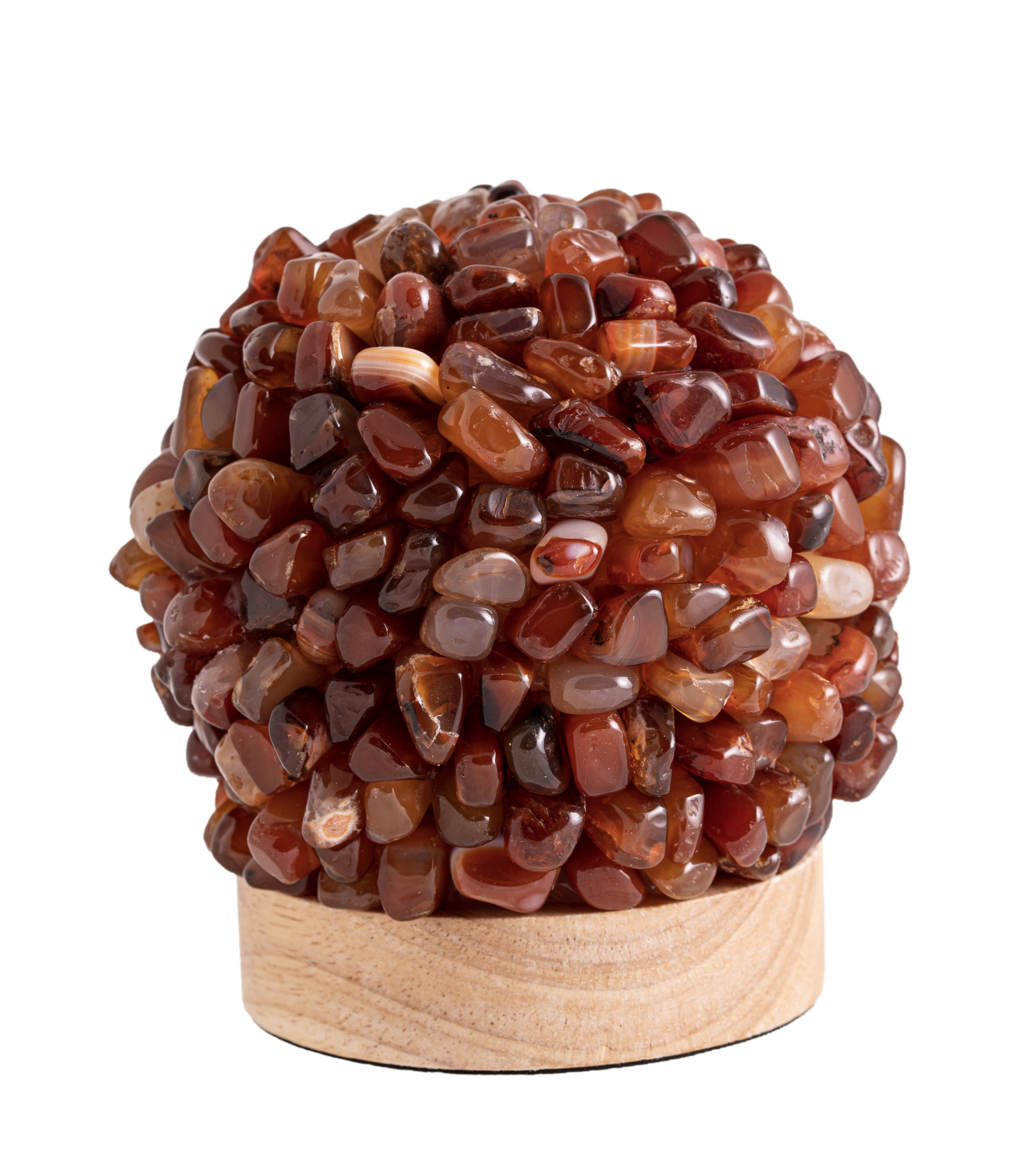 Kugelkristallleuchte mit rotem Achat