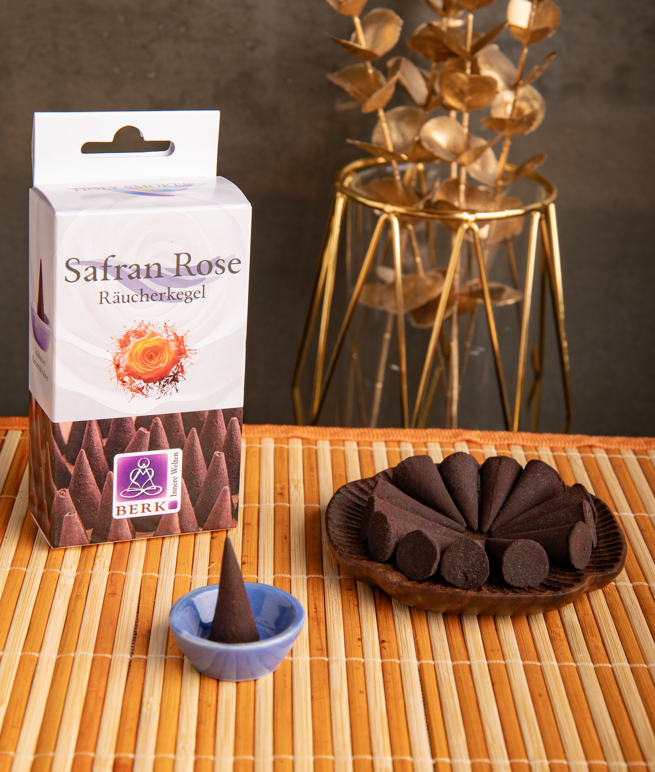 Räucherkegel Safran Rose