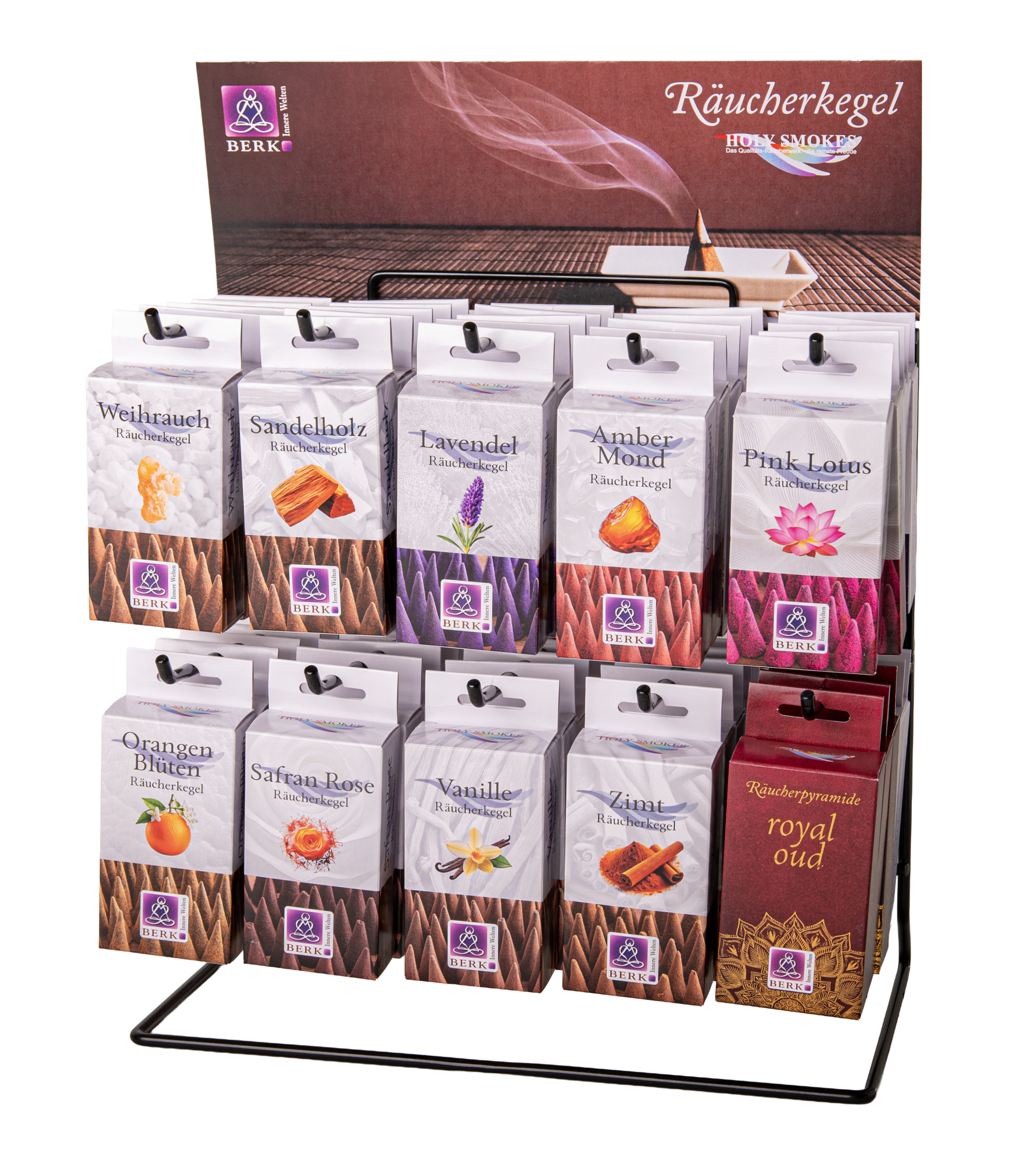 Display für Räucherkegel