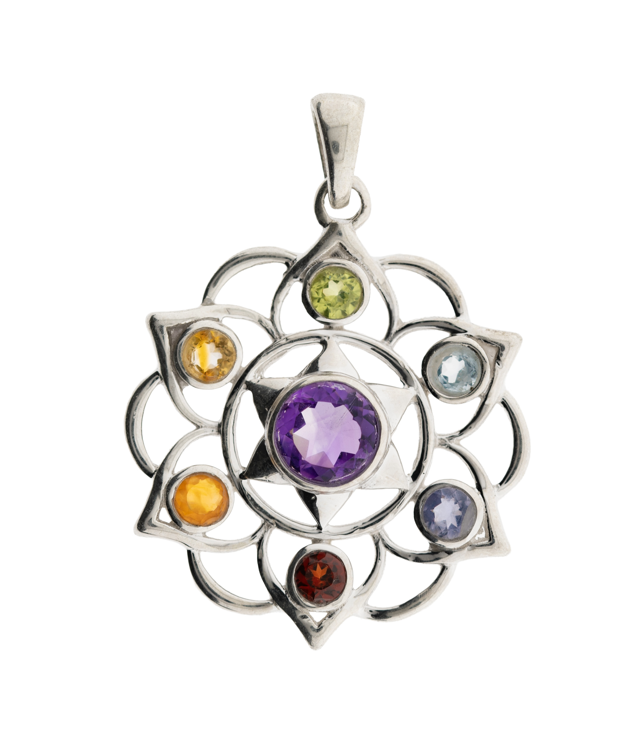 Mandala mit Chakrasteinen
