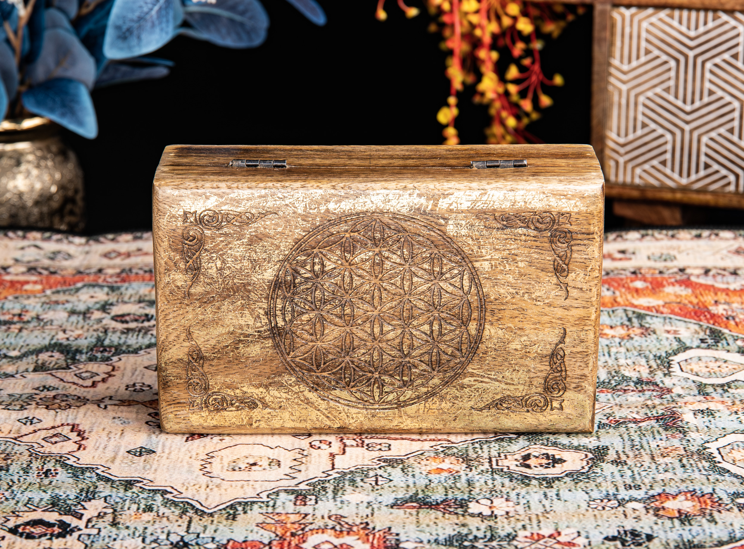Blume des Lebens Holzbox
