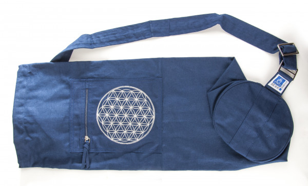 Yoga Tasche mit Blume des Lebens blau