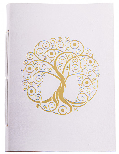 Schreibbuch Lebensbaum weiß/gold