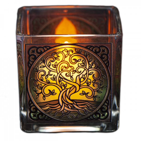 Teelichtglas Yggdrasil