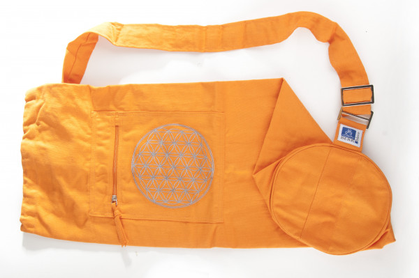 Yoga Tasche mit Blume des Lebens orange