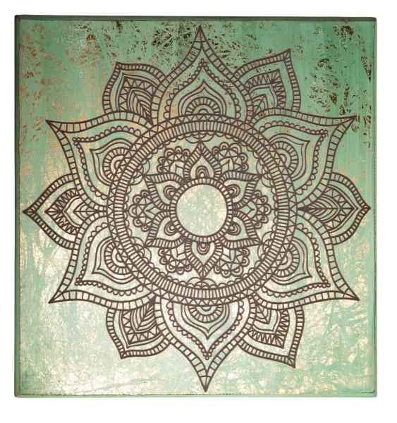 Energieplatte Mandala Türkis/Gold