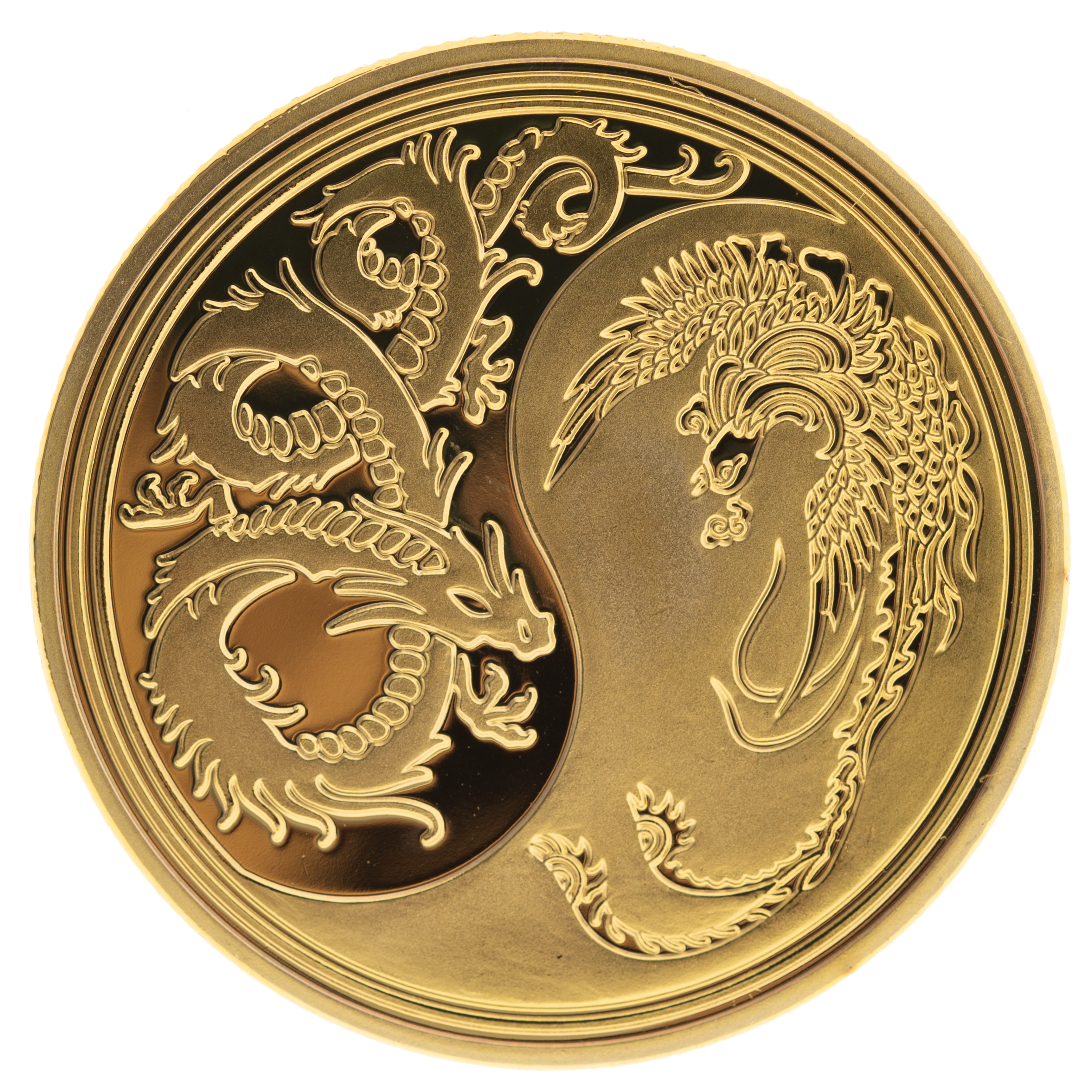 10 Stück Feng Shui Münzen Dragon Phoenix - Messing Münzen Für Glück & Reichtum